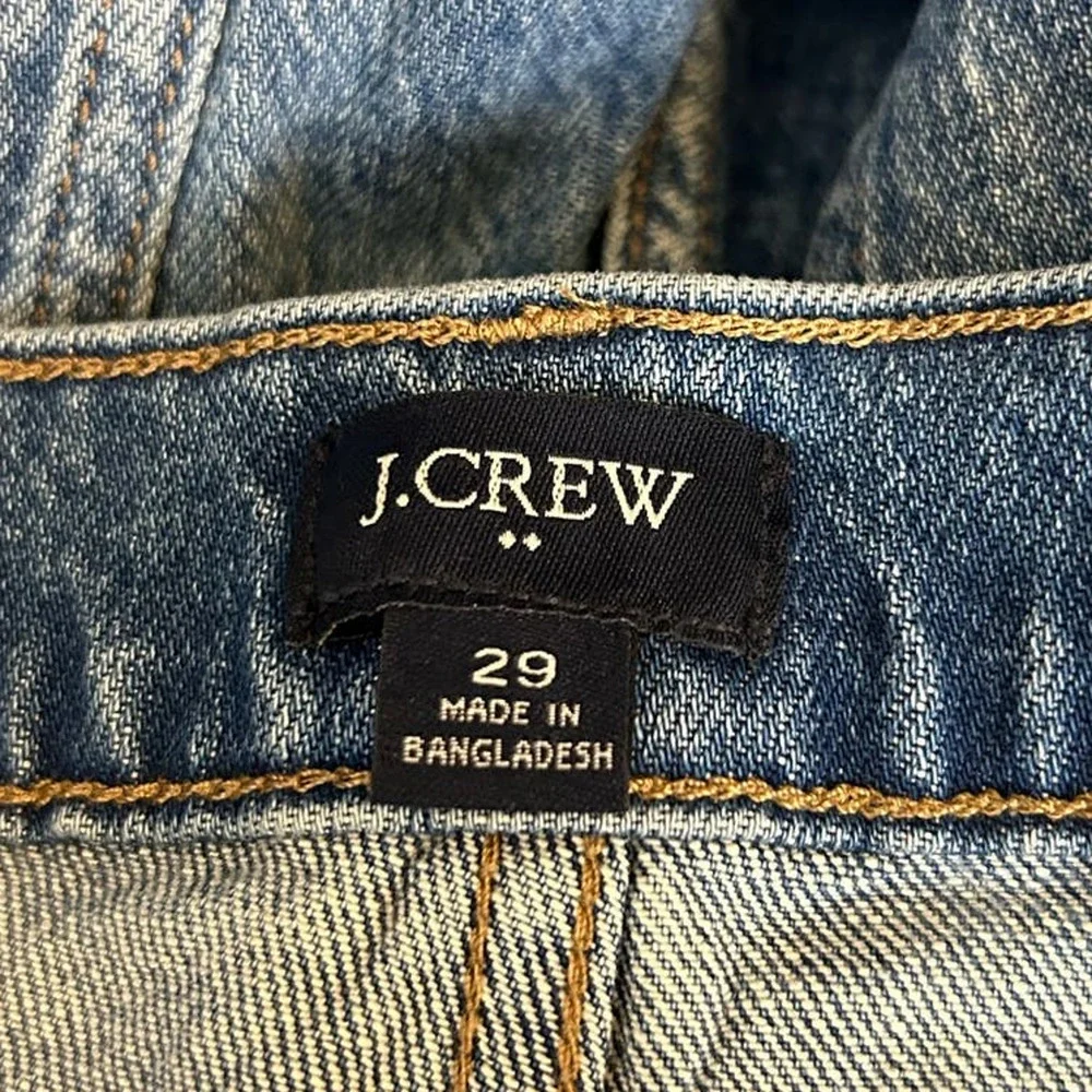 J.Crew High Rise Cropped Jeans‎ Tapered Leg Regular Fit Medium Wash Blue Size 29